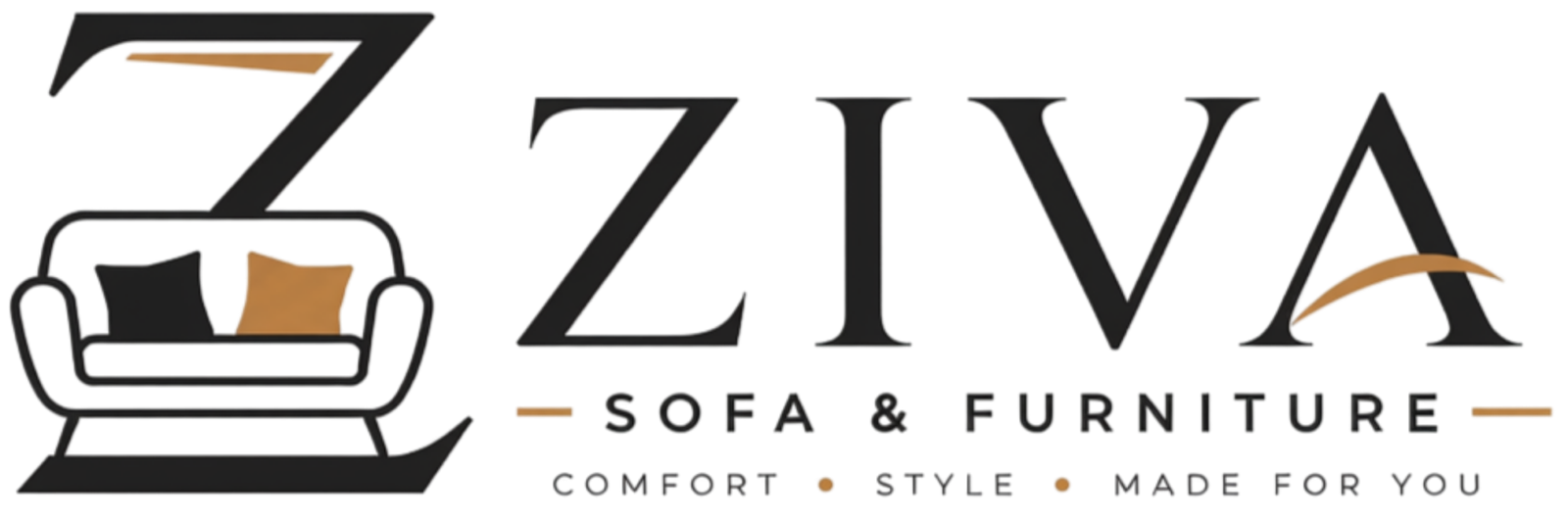 Ziva Sofa & Furniture Logo Black No bakground